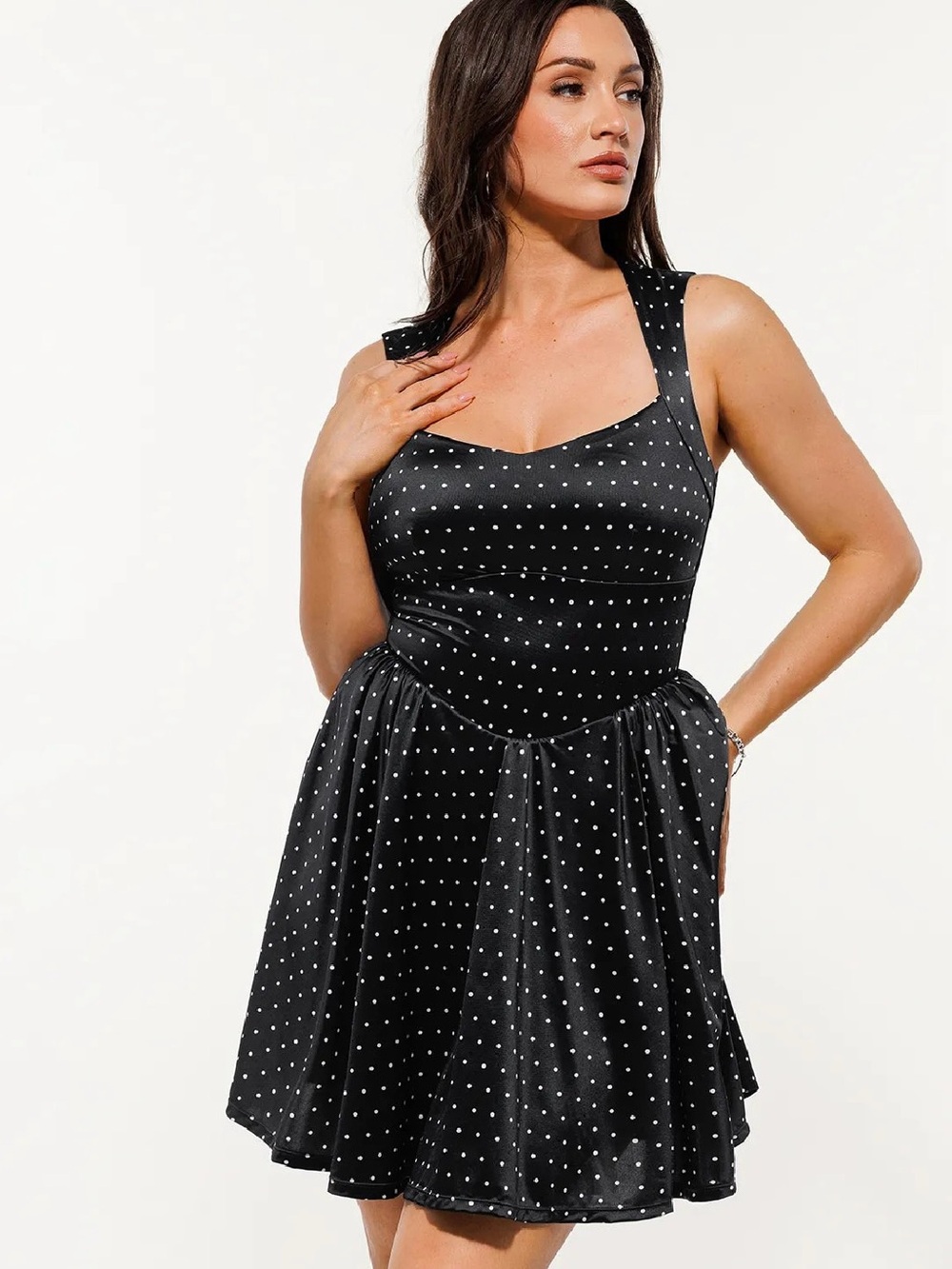 Popilush Shapewear Sweetheart Neckline Fit & Flare Mini Dress
